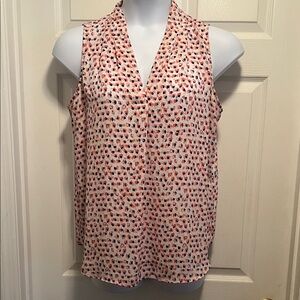 Adrianna Papell Sleeveless Blouse - Red and Black Print